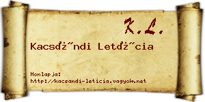 Kacsándi Letícia névjegykártya